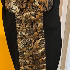 Bebe black and gold dress